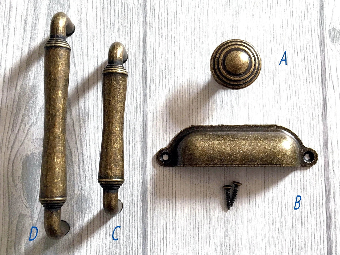 3.5" 3.75" 5" Farmhouse Drawer Handle, Rustic Cup Dresser Pull, Antique Bronze
