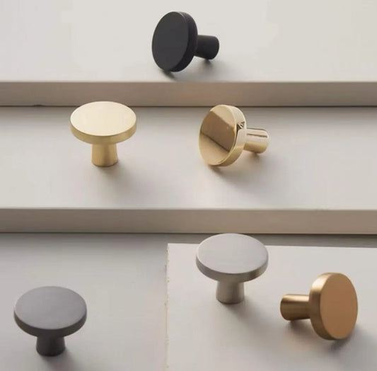 Disc Cabinet Knobs, Drawer Pulls, Gold Chrome Nickel Bronze Black Gray, Kitchen Hardware