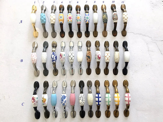 3" Centers Drawer Pulls, Cabinet Handle Hardware, 76 mm Holes, Ceramic