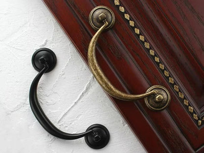 4.25" Drawer Pull Bail Drop Handles, Antique Bronze, Black, 4 1/4" Center-to-Center