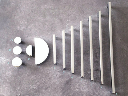 Minimalism Cabinet Handles, Half Moon Drawer Pulls, Polished Chrome, Kitchen Hardware
