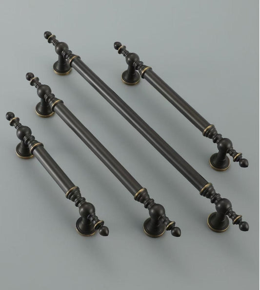 Brass Cabinet Handles, Coffee Bronze, European Style Retro Kitchen Hardware