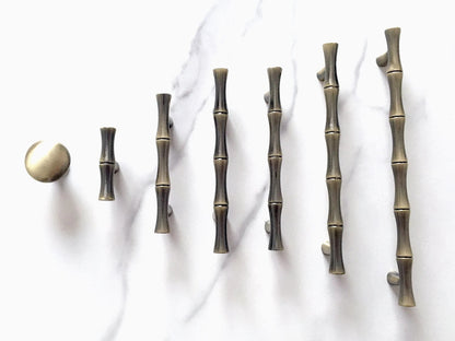 Bambus-Schrankgriff T-förmiger Knopf Gebürstete Bronze | Lynns Hardware