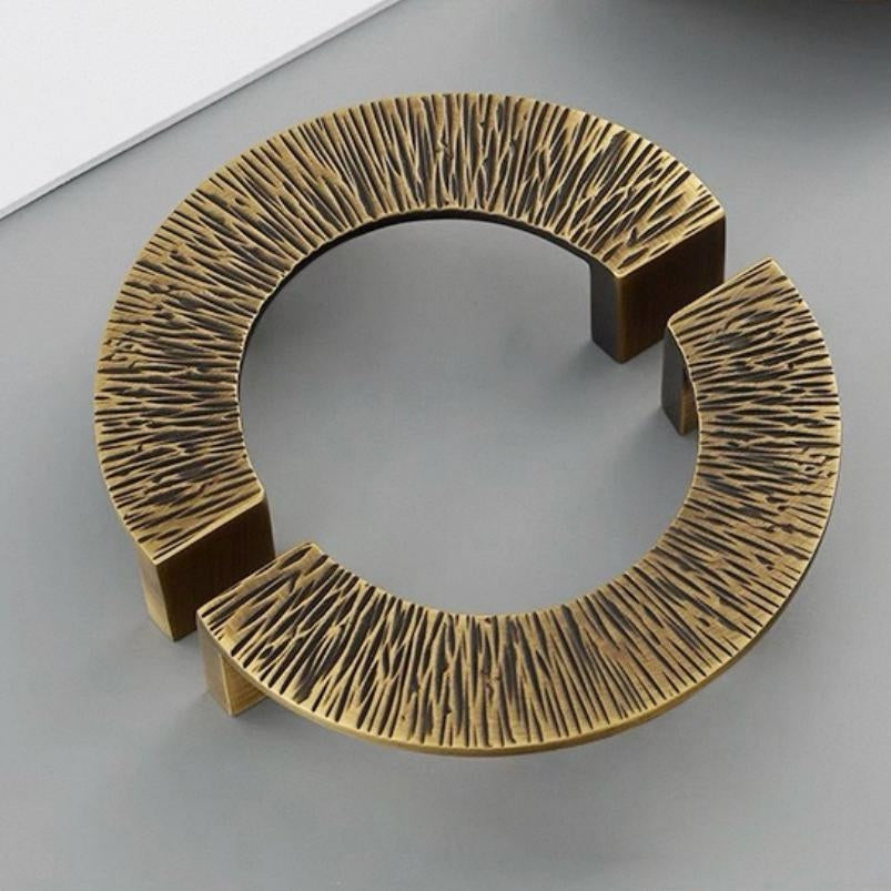 2.5“ Brass Sunburst Half Moon Drawer Pull & Circle Knob