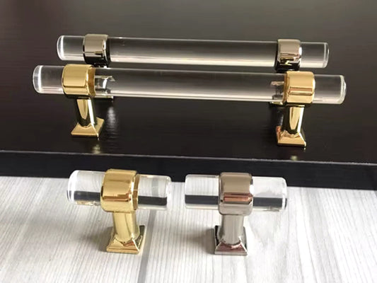 4" 4.25" 4.5" 4.75" Centers, Acrylic Drawer Pull Handles, Lucite Cabinet Hardware