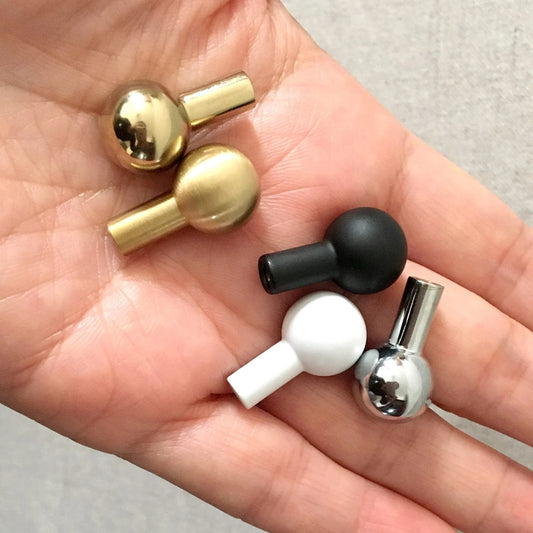 1/2" Dia Small Brass Knob | Tiny Drawer Pulls | Mini Jewelry Box Knobs