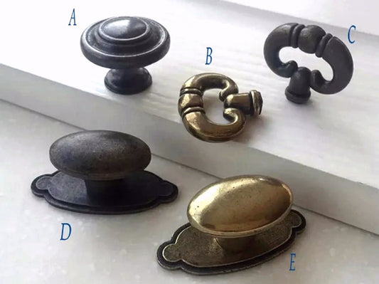 Vintage Style Drawer Pull, Ring Cabinet Knob, Antique Bronze, Rustic Hardware