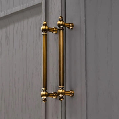 3.75" 5" 7.5" Antique Gold Brass Cabinet Pulls, Mid Century MCM Kitchen Hardware