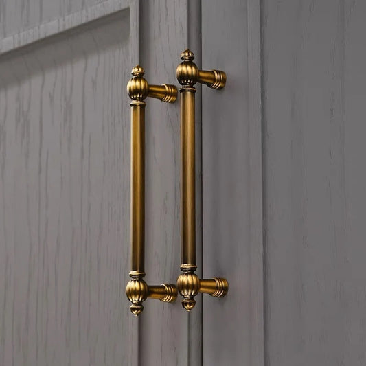 3.75" 5" 7.5" Antique Gold Brass Cabinet Pulls, Mid Century MCM Kitchen Hardware