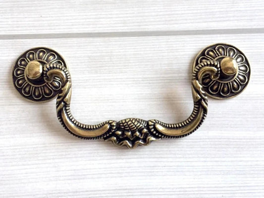 4" Rustic Dresser Pulls Drawer Pull Handles Drop Bail Pulls Antique Bronze