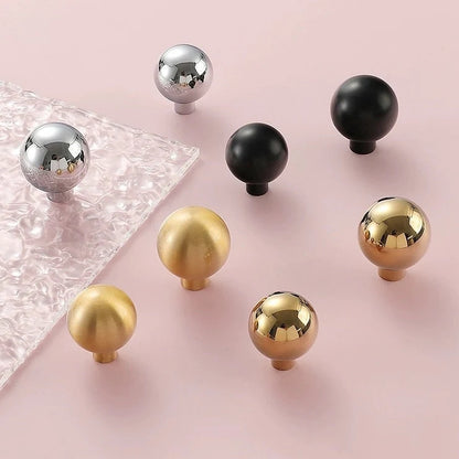 Brass Ball Knobs, Black Gold Chrome Nickel