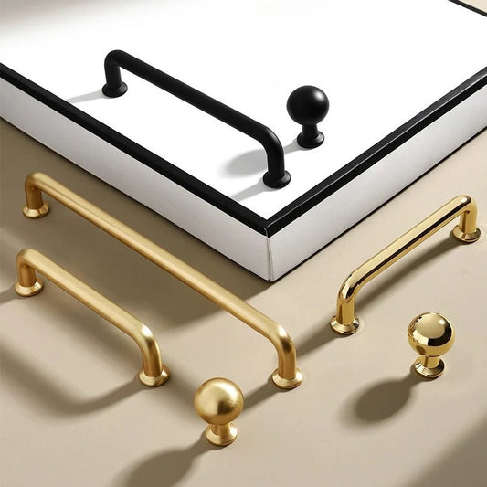 3.75" 5" 7.5" Slim Wire Cabinet Handles, Polished Gold, Brushed Gold, Matte Black
