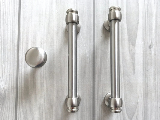 3" 3.25" Centers, Drawer Pulls, Cabinet Handles, Brushed Nickel, 76 mm Holes