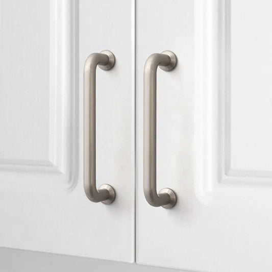 Brushed Nickel Cabinet Pull, Wire Drawer Handle, Modern Minimalist Kitchen Hardware