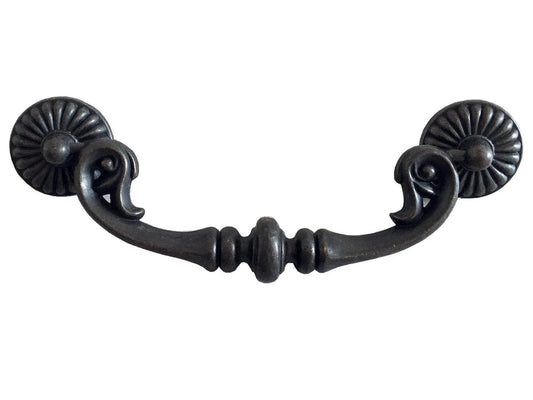 5“ Vintage Style Bail Drawer Pulls Drop Handle, Dark Antique Bronze, 128 mm Centers