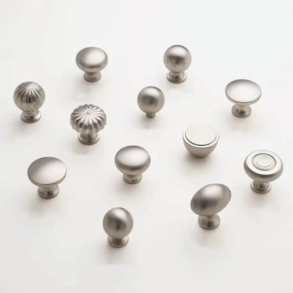 Assorted Brushed Nickel Cabinet Door Knobs, Modern Drawer Pulls