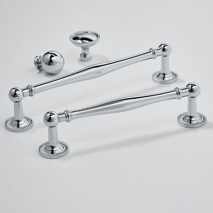 Polished Chrome Cabinet Handles, Shiny Silver Drawer Knobs, Solid Brass