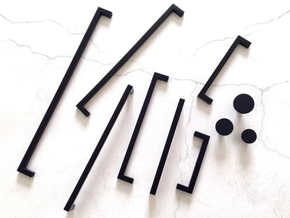 Black Cabinet Pulls Square Drawer Handles Kitchen Lynns Hardware