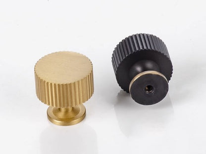 Brass Fluted Cabinet Bar Pull & Knob - 3.75" to 8.8"