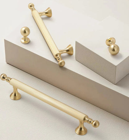 3.75" 5" 7.5" Brushed Gold Vanity Bar Handle & Drawer Knob, Classic Kitchen Hardware