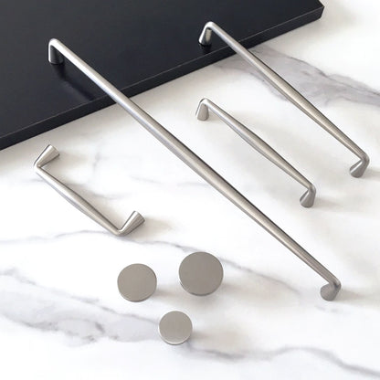 Nickel Drawer Pull Handles, Modern Minimalism Kitchen Cabinet Hardware