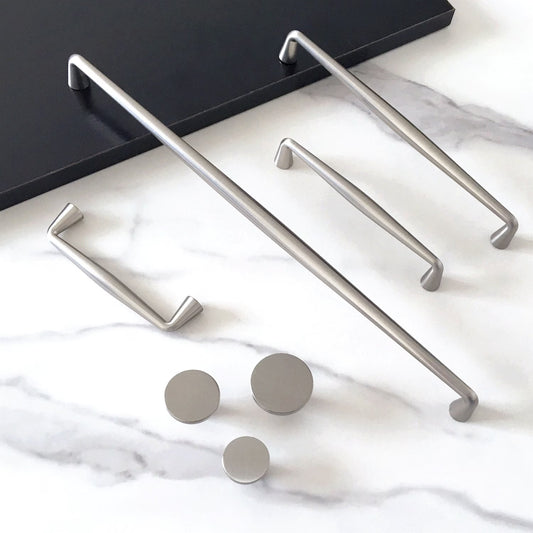 Nickel Drawer Pull Handles, Modern Minimalism Kitchen Cabinet Hardware