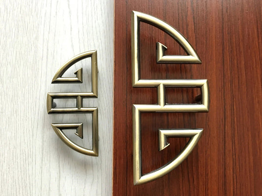 Oriental Drawer Pull Handles, Half Circle, Antique Bronze, Vintage style Kitchen Hardware