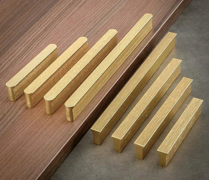 Mid Century Drawer Pulls, Brushed Gold Brass Cabinet Handles, Lynns Hardware
