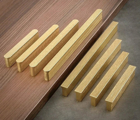 Mid Century Drawer Pulls, Brushed Gold Brass Cabinet Handles, Lynns Hardware
