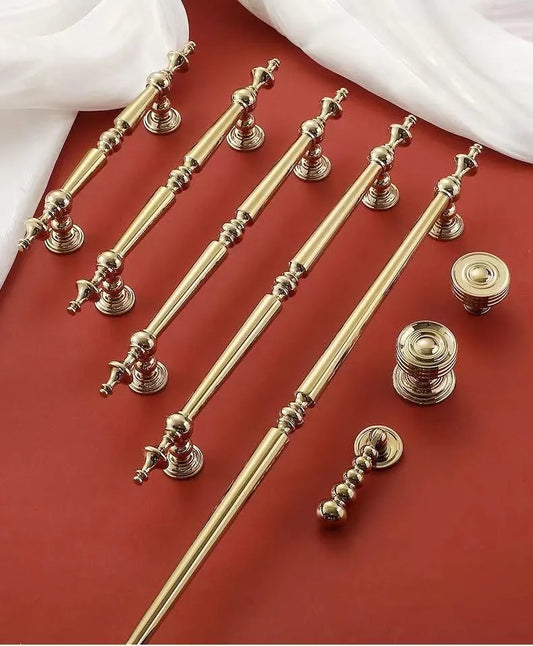 Polished Brass Cabinet Bar Pulls European Style Luxury Shiny Gold