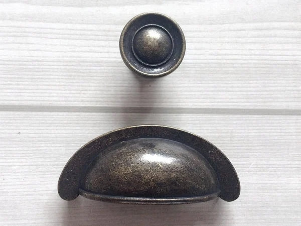 2.75" Dark Antique Bronze Cup Drawer Pull And knob