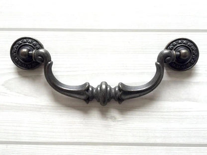 5.5" Drop Bail Drawer Pulls, Vintage Style, Dark Antique Bronze