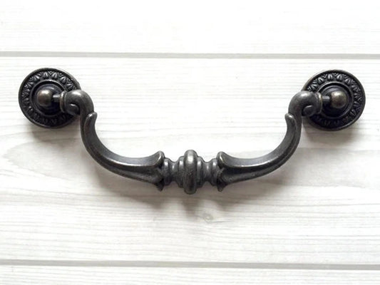 5.5" Drop Bail Drawer Pulls, Vintage Style, Dark Antique Bronze