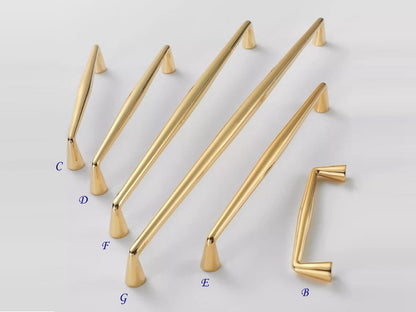 Polished Brass Cabinet Pulls - 3.75" to 12.5" - LynnsHardware