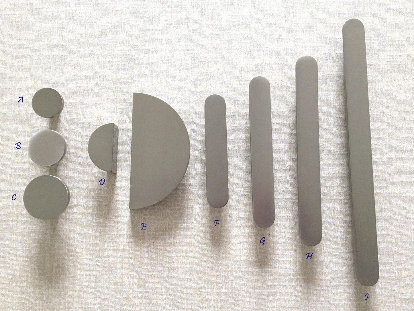 Modern Cabinet Handle, Half Circle Drawer Pull, Brushed Nickel Kitchen Hardware