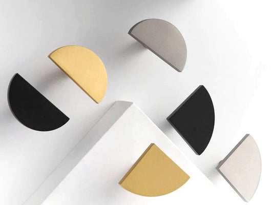 Half Circle, Quarter Moon, Drawer Knob, Brushed Gold, Nickel, Black