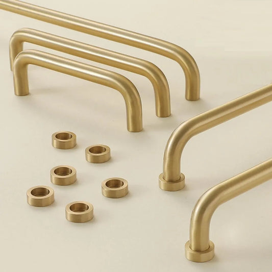 Brushed Brass D Cabinet Pulls, Kitchen Hardware