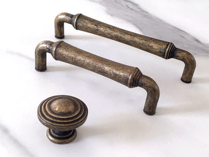 Retro Antique Bronze Drawer Pulls, Rustic Kitchen Cabinet Hardware