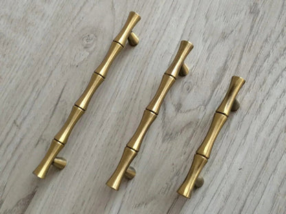 2.5" 3.75" 5" Bamboo Drawer Pull Cabinet Handle Brushed Bronze