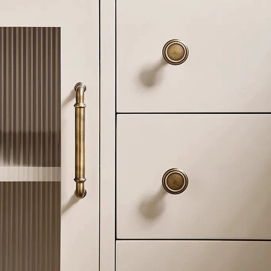 3.75" 5" Solid Brass Cabinet Handles in Antique Bronze, Retro Kitchen Hardware