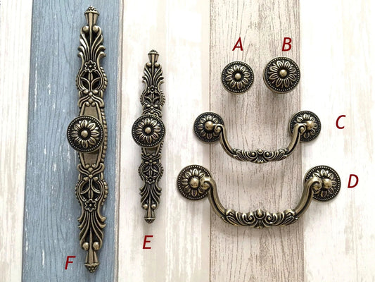 Vintage Style Cabinet Pulls Antique Bronze Drawer Handles | Lynns Hardware