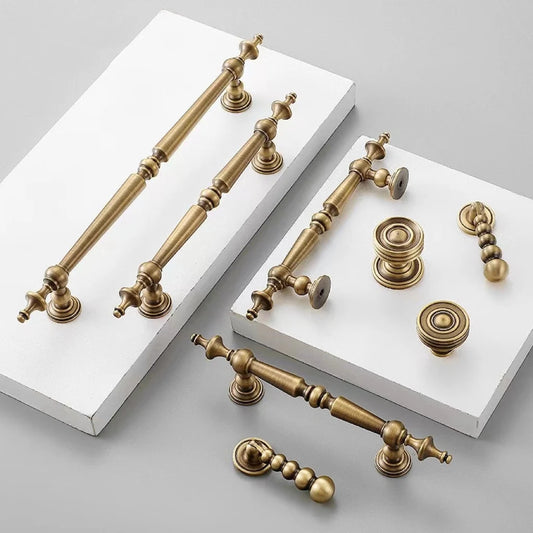 European Style Brass Cabinet Pull, Antique Bronze, Retro Kitchen Hardware