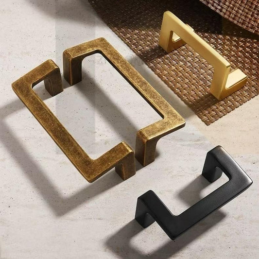 2.5" 3.75" U Turn Drawer Pull Handles, Antique Bronze, Brushed Gold, Matte Black