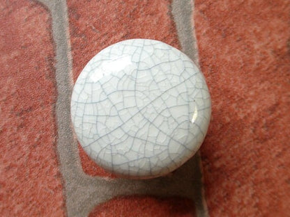 Crackle Ceramic Cabinet Knobs, Drawer Pulls, 1.25" and 1.5" Diameter
