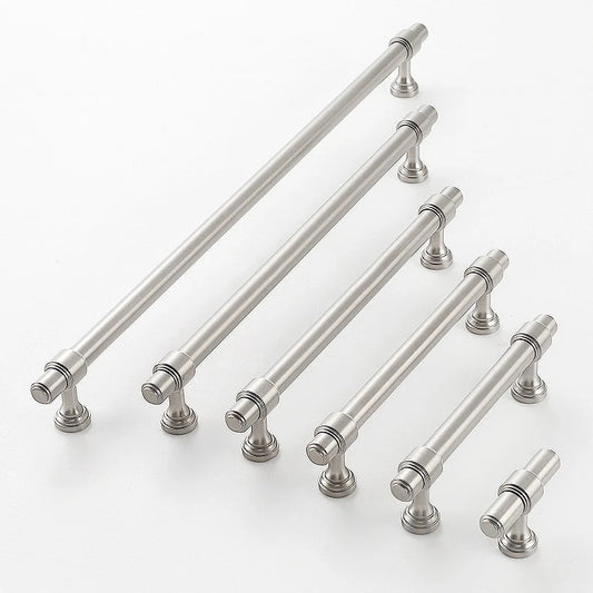 Minimalist Cabinet Bar Pulls, Solid Brass, Brushed Nickel, Modern Kitchen Hardware