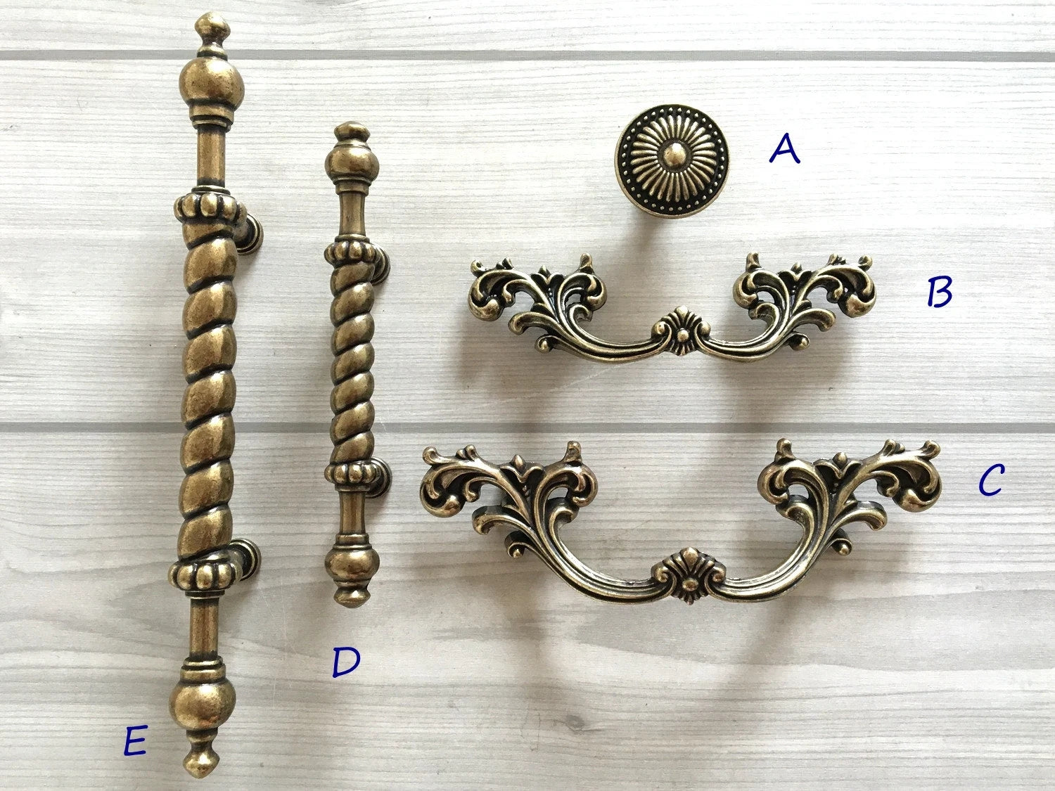 French Provincial Drawer Pull Antique Bronze - 2-3/8" 2.5" 3.75" - LynnsHardware