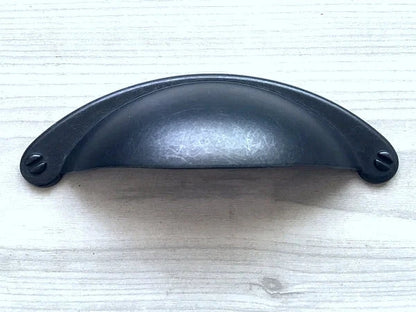 2.5 inch Vintage Look Antique Black Cup Drawer Pull Hardware 64 mm
