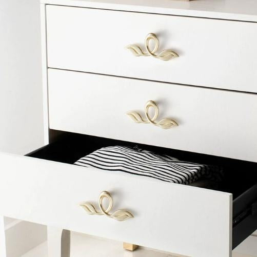 2 Inches Gold Leaf Drawer Pull on Cabinets