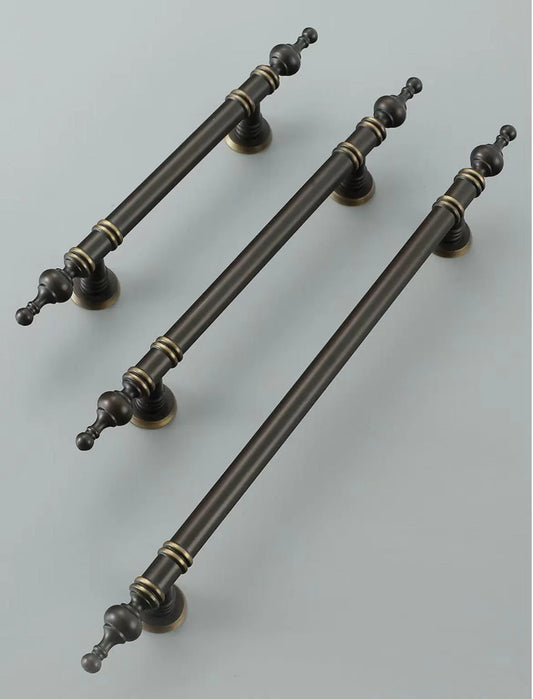 3.75" 5" 7.5" Brass Cabinet Handles, Coffee Bronze, European Style Retro
