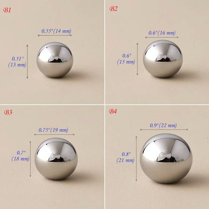 polished chrome silver sphere knob